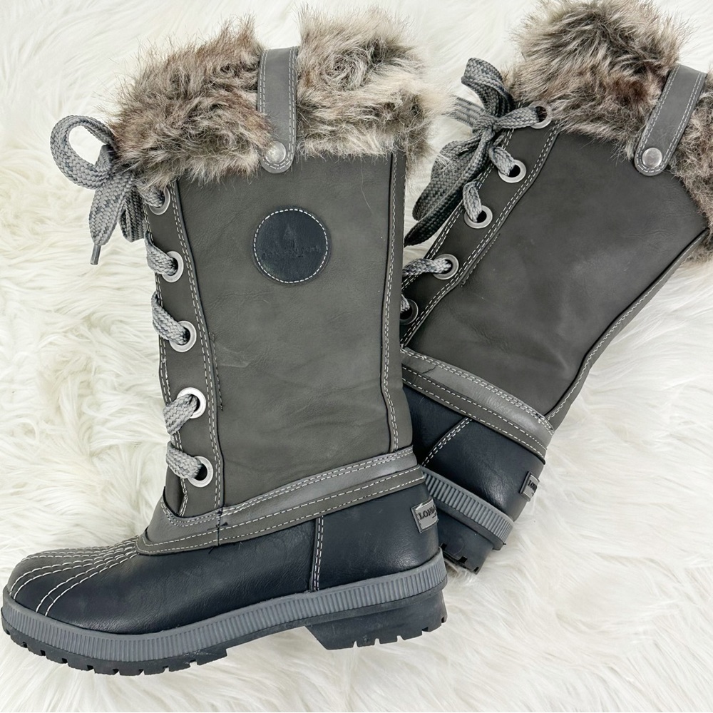 London Fog LFW-Melton winter boot with faux fur trim - Picture 3 of 11